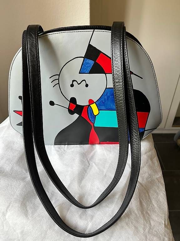 Taschen für Damen: Handtasche Leder bunt bemalt Einzelstück – Gebraucht aus Grindel von Rabru1107 1