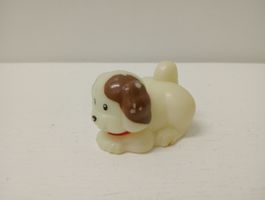 Fisher Price Little People Hund weiß braun Vintage 2001