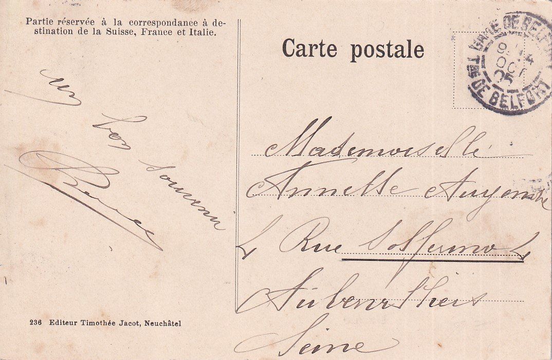Cartoline postali: Moutier   JU          en  1 9 0 5 – Usato da Brig venduto da Valcards54 1