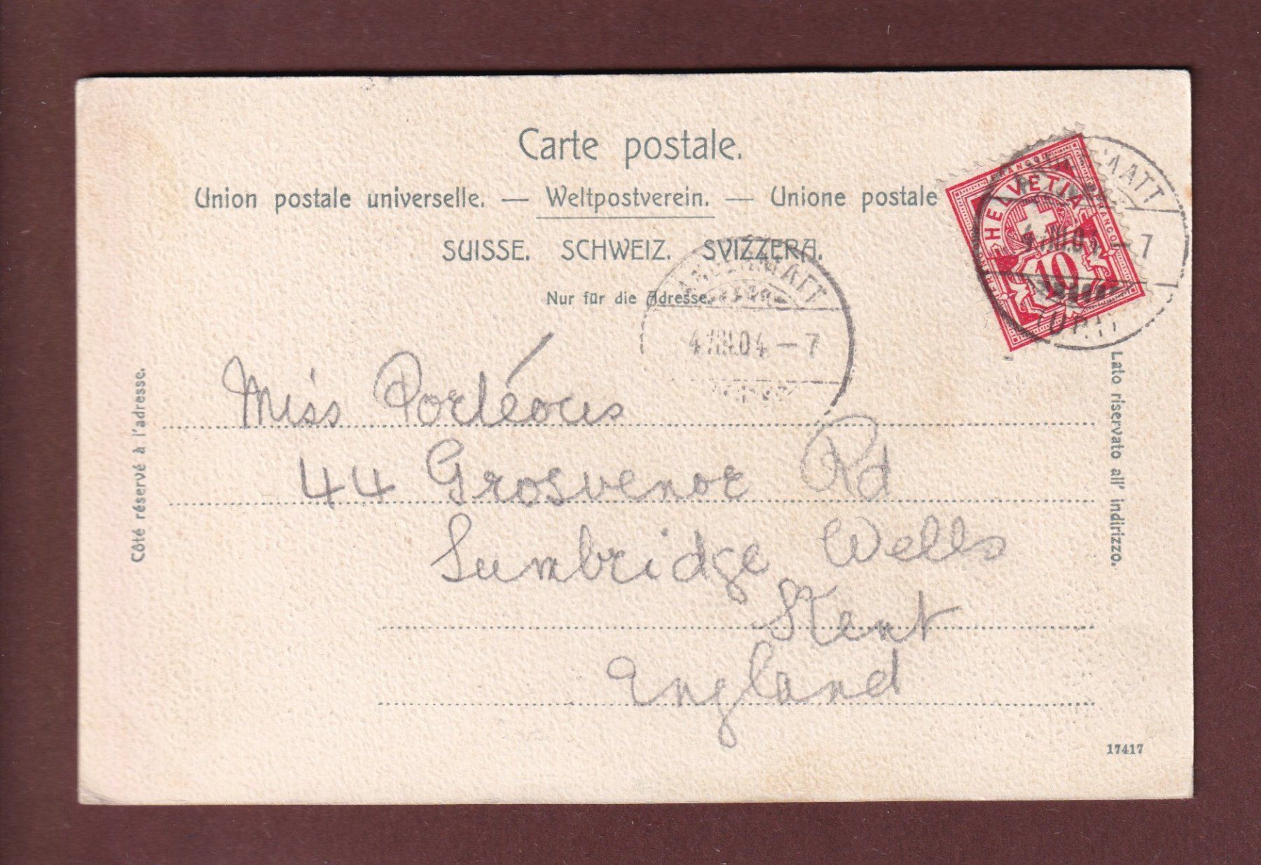Ansichtskarten: Gotthardstrasse - TEUFELSBRÜCKE - 1904 – Gebraucht aus Pully von nicecards 1