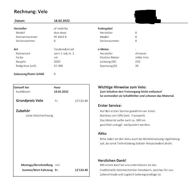Elektromobile: PF Mobility Duo Steps Therepiedreirad – Gebraucht aus Seuzach von Garage-Carr-Moser-AG 6