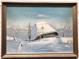 Walter Schauenberg (1884-1943) - Ölgemälde auf Platte Winter
