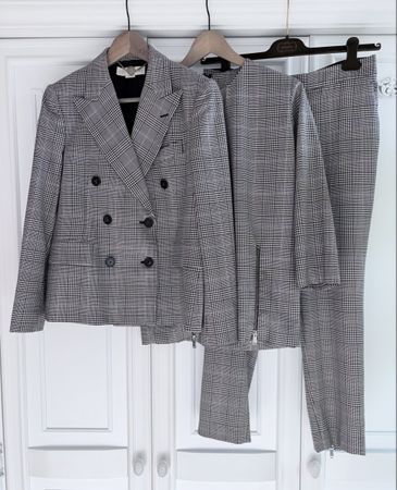 Stella McCartney Plaid Houndstooth Wool 3 Piece Suit Set NEW