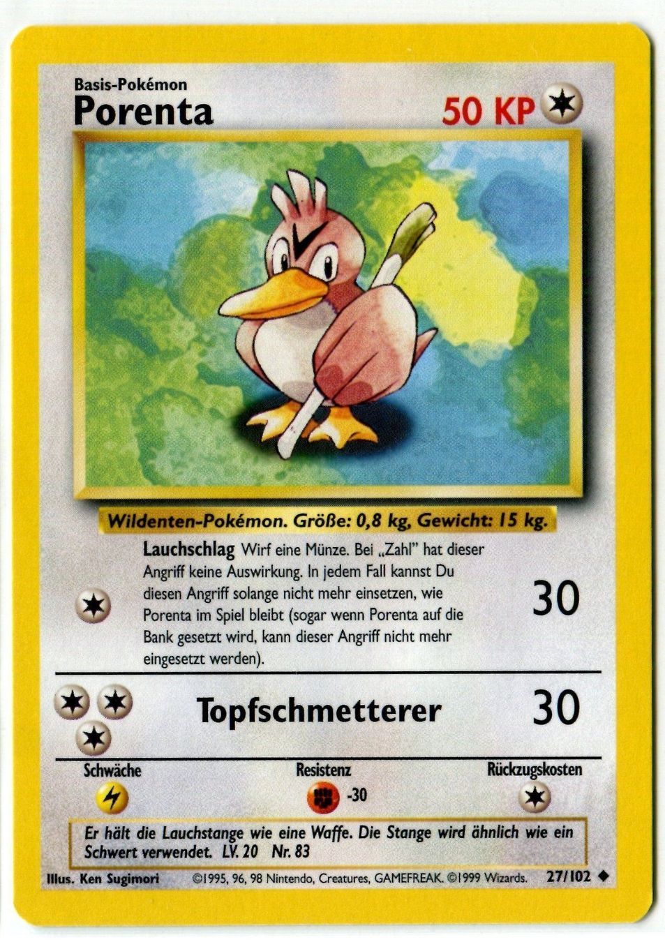 Pokémon Sammelbilder & Trading cards: Porenta Basis Set 27/102 Deutsch – Neu (gemäss Beschreibung) aus Dornach von Deco89