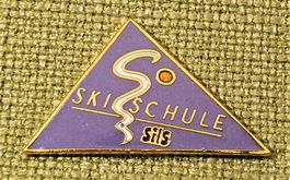 X2 - Pin-Platte Ski Schule Sils Engadin Graubünden