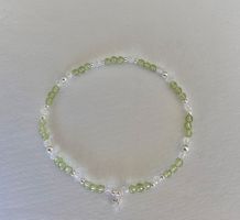 Edelstein Armband Peridot Bergkristall mit Silber