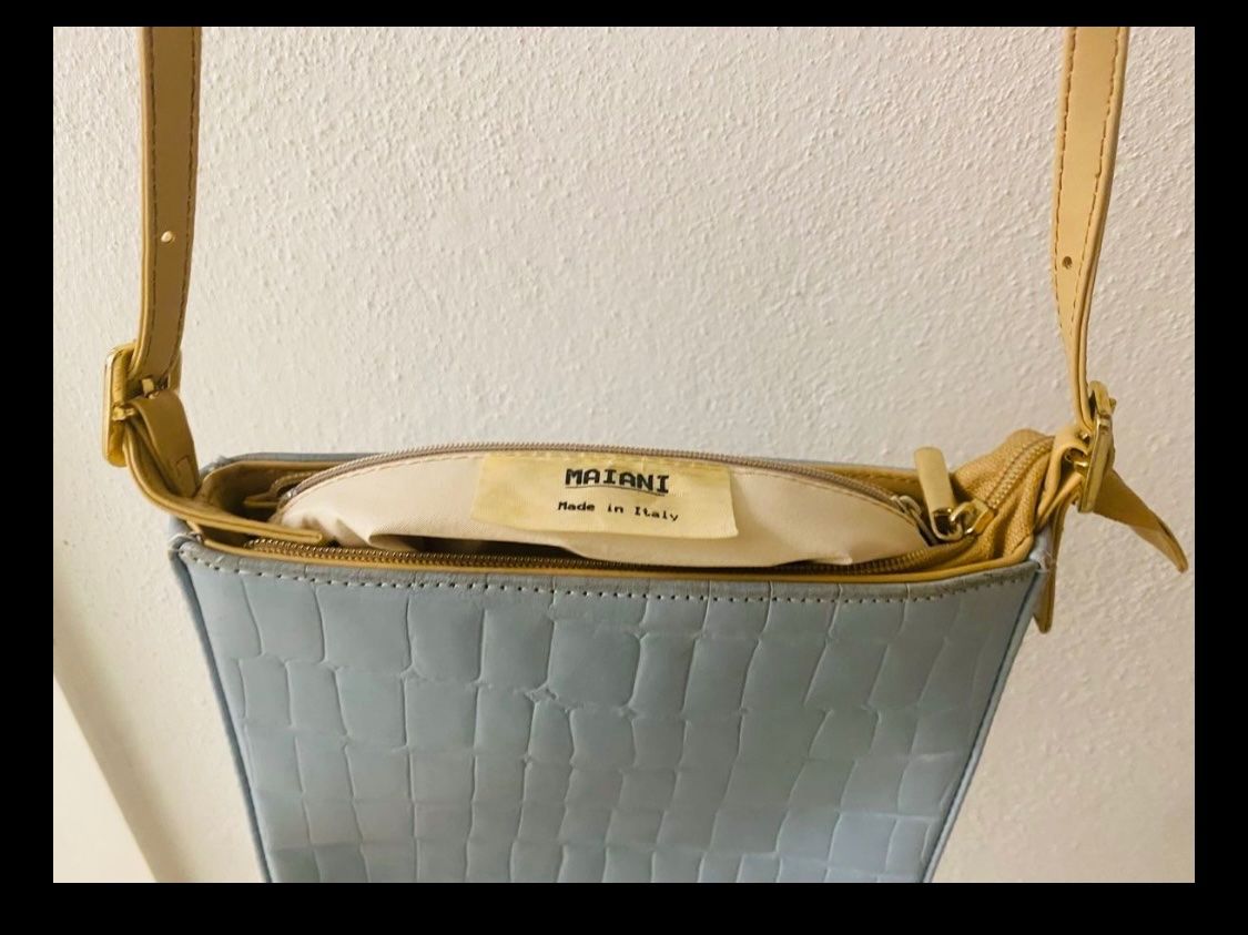 Borse da donna: MAIANI Ledertasche, echt Leder, blau, Vintage – Usato da Hergiswil NW venduto da sbrodego 2