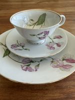 Bareuther Bavaria Irisblume Goldrand Tasse Trio