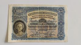 Schweiz 100 Franken 1943, Sammlerstück, Banknote (WA3)