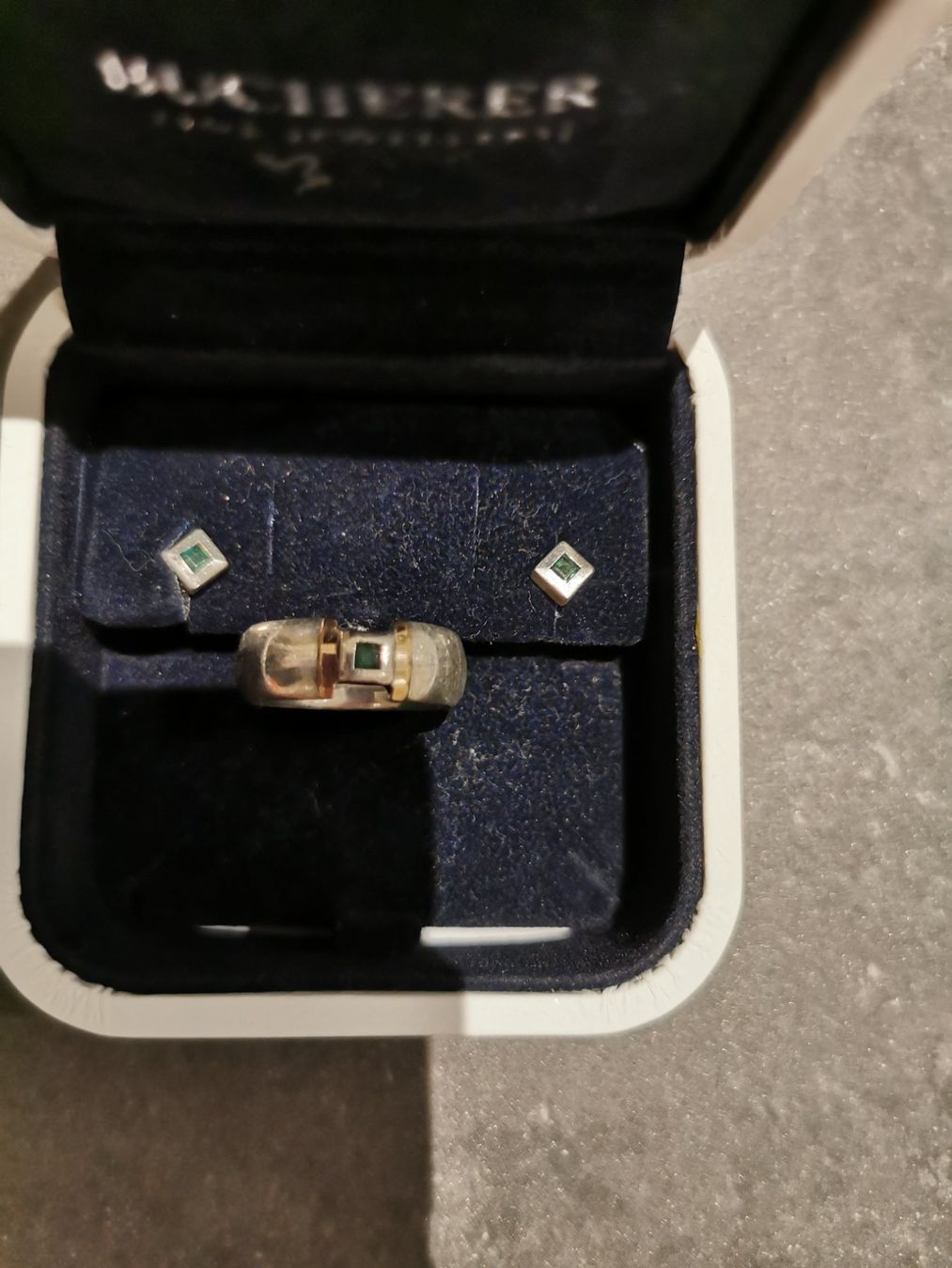 Anelli: SET SILBERRING&OHRRINGE MIT Smaragd, Gr. 52, HADMADE IN DE – Usato da Erlenbach ZH venduto da alisamilana 1