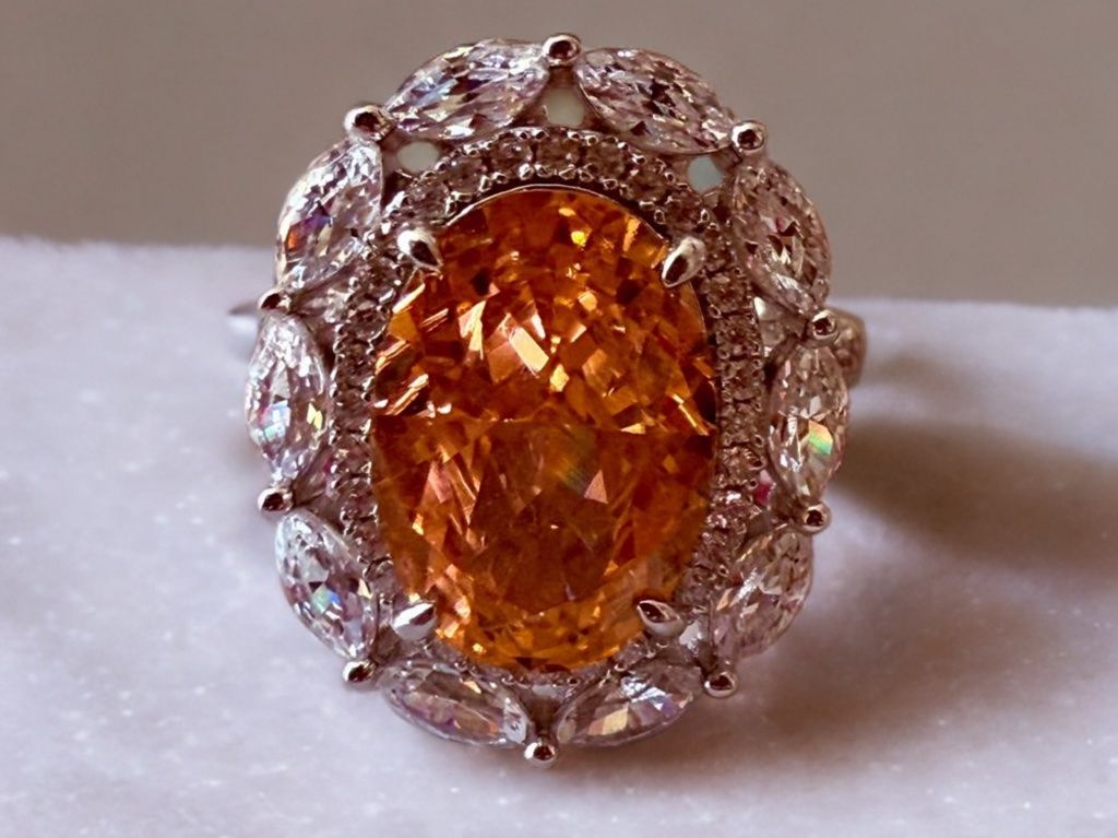 Anelli: Bague exceptionnelle Saphir orange – Nuovo e nell'imballaggio originale da St-Maurice venduto da Sandrinette123 2