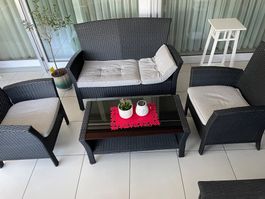 Gartenlounge rattan 4-teilig