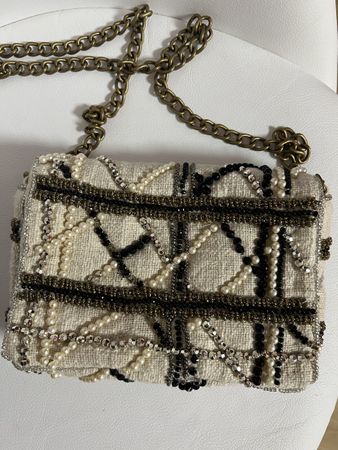 Elegante Damen Handtasche ZARA mit Perlen, Top Zustand!