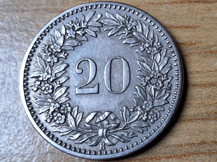 Tutti le monete: 20 Rappen 1906 - sehr schön! – Usato da Münchenstein venduto da purbach1 9