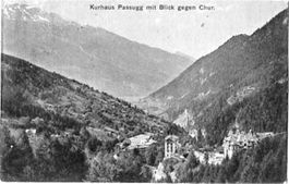 Passugg, Kurhaus mit Blick gegen Chur