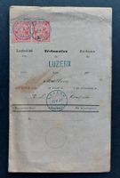 Brief 1883, Laufzettel, 2er Zifferblock Helvetia 10 rot