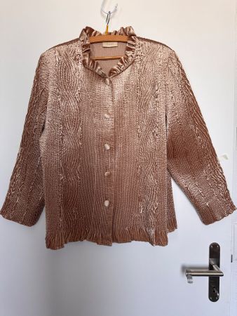 Chico's Samtjacke leicht gerafft Champagner  Gr.44,wie NEU