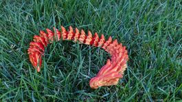 Drache - Articulated Bonedragon - 25 cm - Gold/Rot