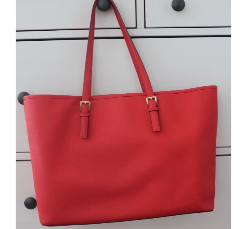 Michael Kors Taschen für Damen: Sac Michael Kors cabas Jet Set rouge orangé – Gebraucht aus Lausanne von Tanoush2 1