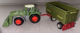 SIKU Fendt Traktor mit Frontlader & Fortuna Anhänger 