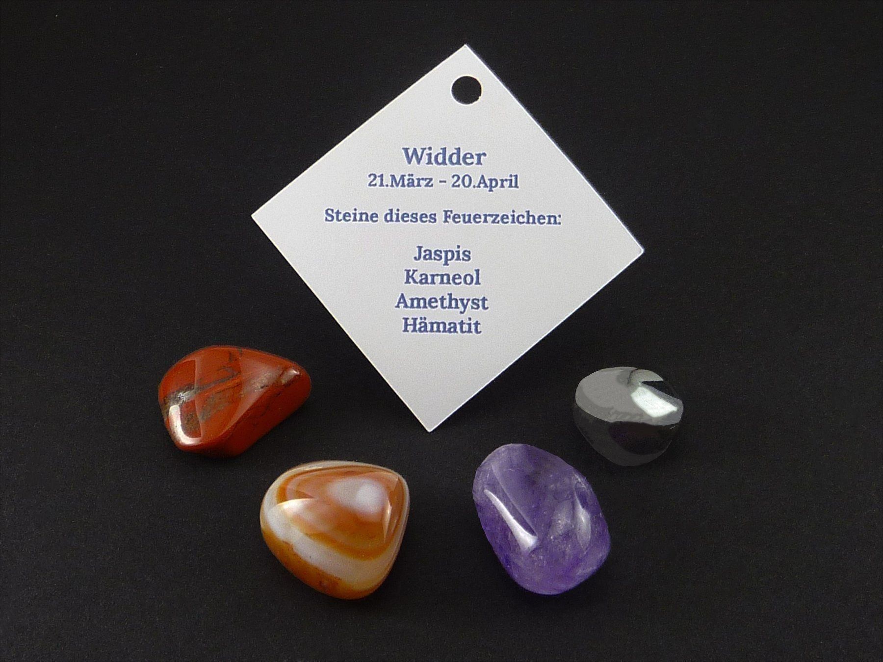 Minerali & Pietre curative: Sternzeichen Steine Widder/Bélier – Nuovo e nell'imballaggio originale da Meilen venduto da StoneGarden 1