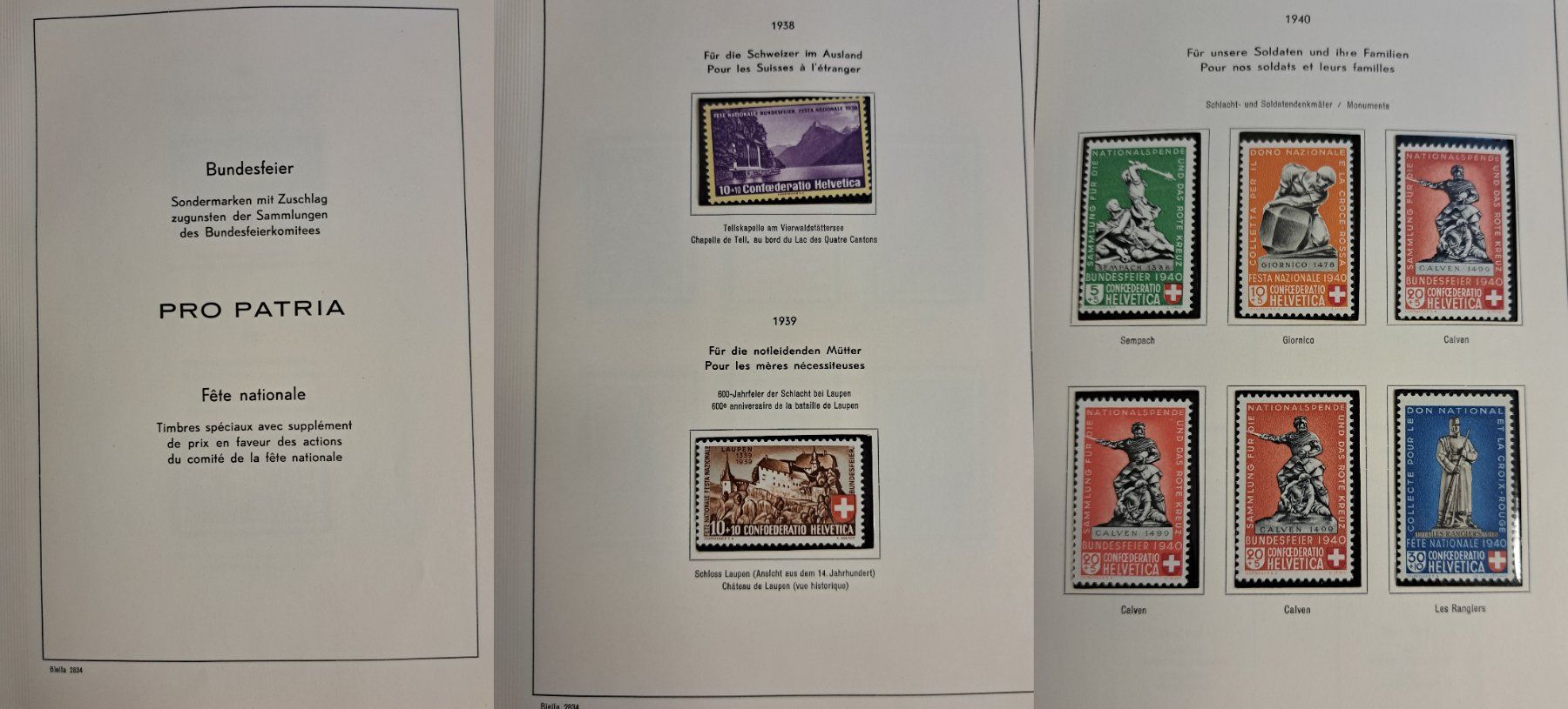 Tutti i francobolli: Pro Patria Briefmarken Lot ab 1938, postfrisch – Usato da Münchwilen AG venduto da Nesar