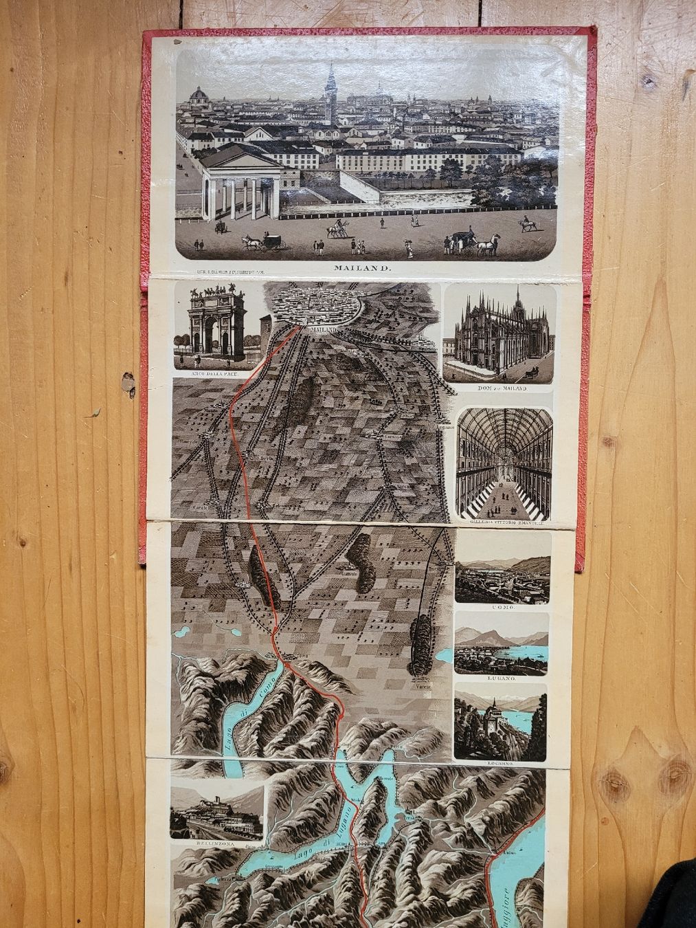 Documenti: Antike Gotthard Panorama Karte, Chemin de fer – Usato da Kriens venduto da Storch 2