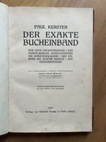 Fachbuch Der exakte Bucheinband Paul Kersten 1923
