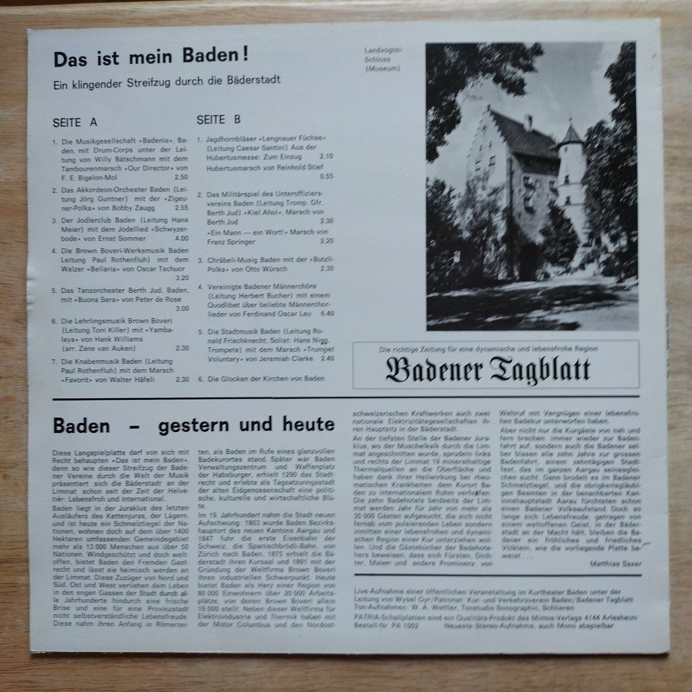 Vinyles: Schallplatte Baden AG – D'occasion à Untersiggenthal par vonberner 1