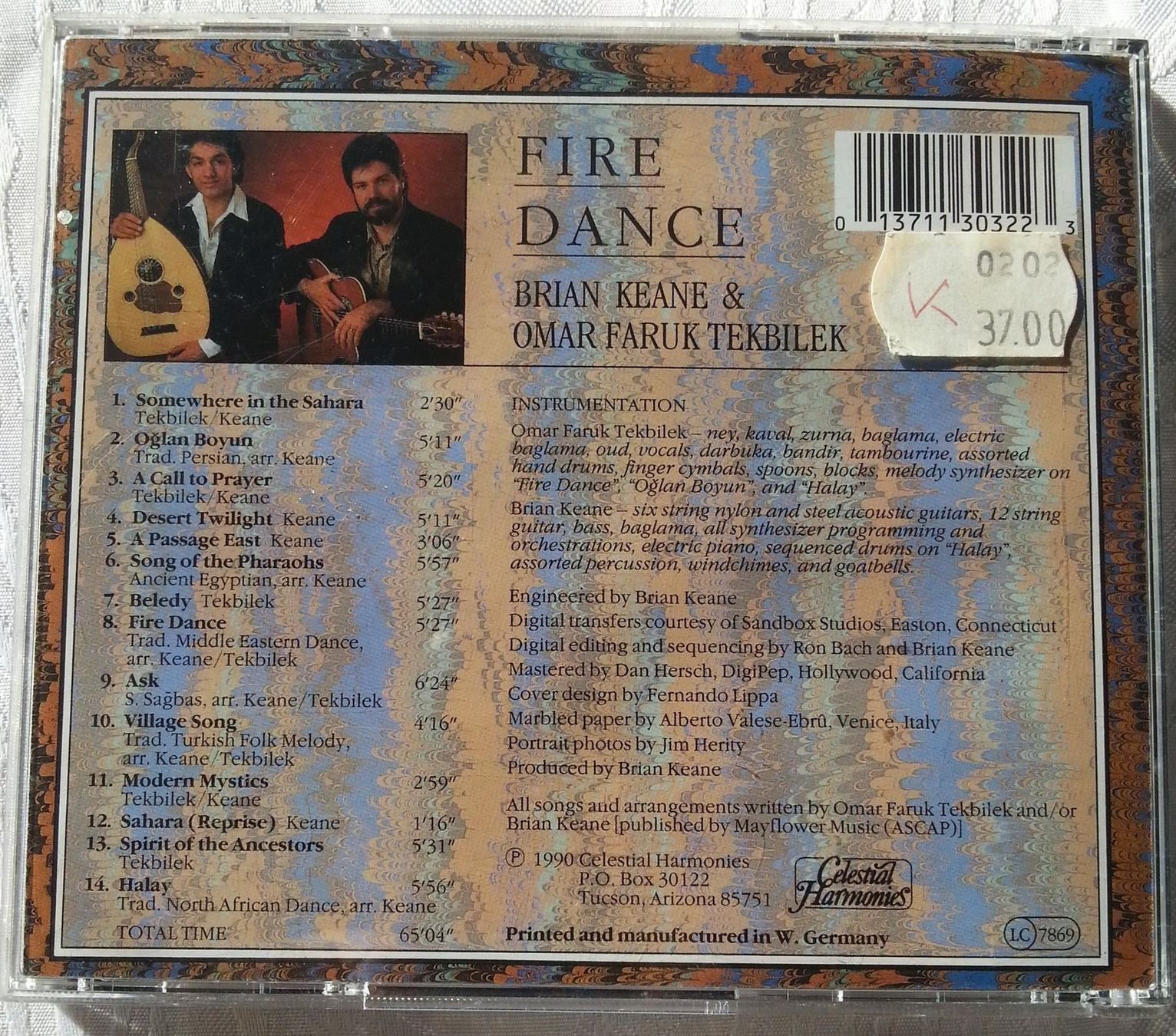 CD: CD FIRE DANCE, Briane Kean & Teklibek – Usato da Oberriet SG venduto da ganesh435 1