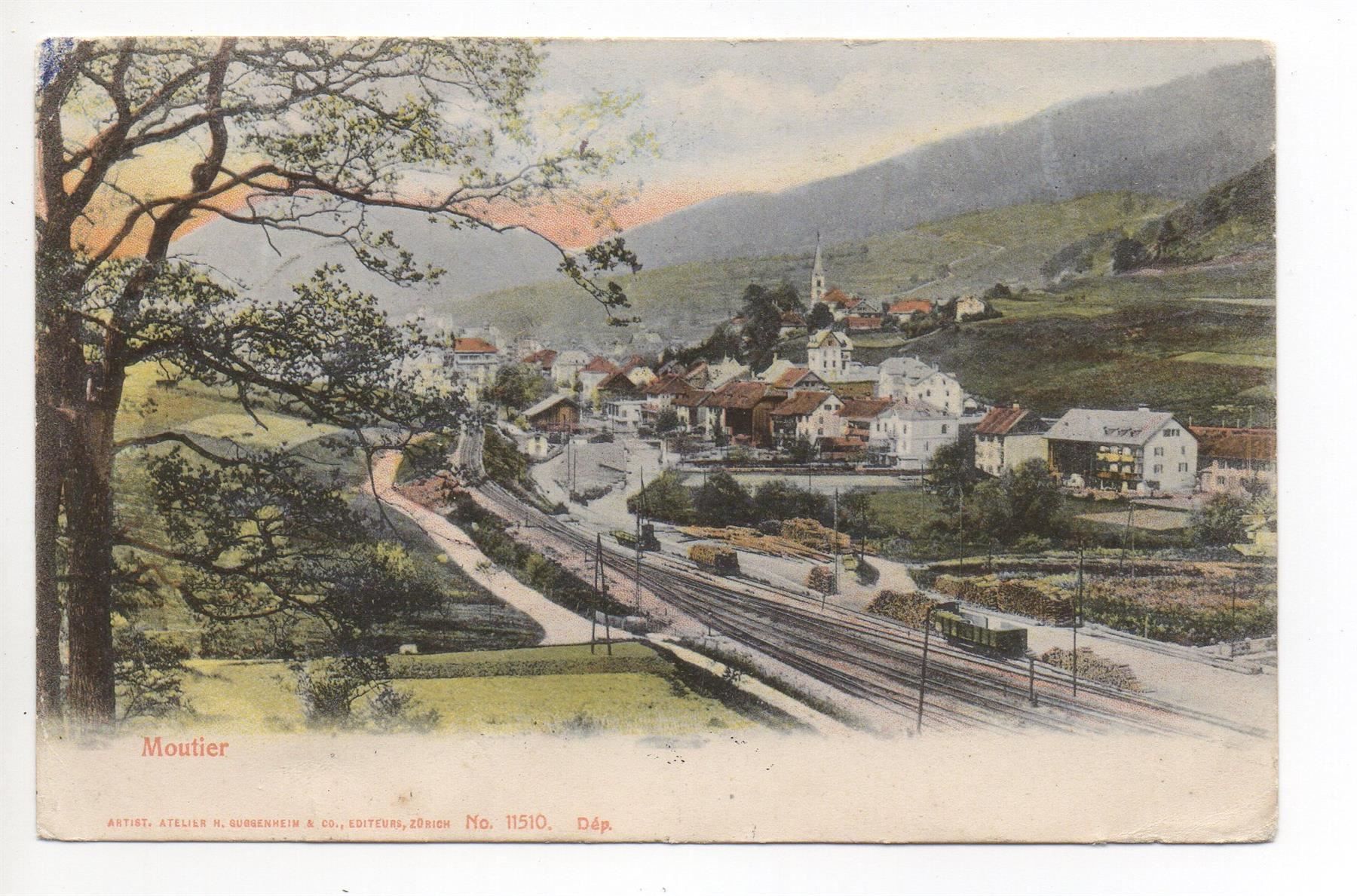 Cartes postales: MOUTIER La gare 1905 – D'occasion à Jona par philajona