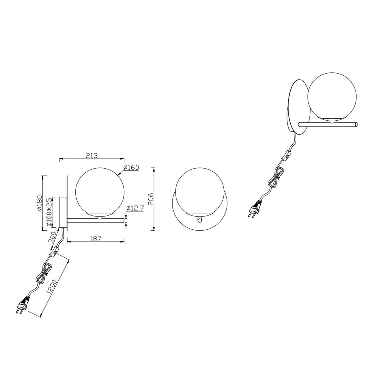 Lampade: Wandleuchte, Messing, 20 cm x 18 cm – Nuovo (secondo la descrizione) da Kreuzlingen venduto da Smart-Light 2
