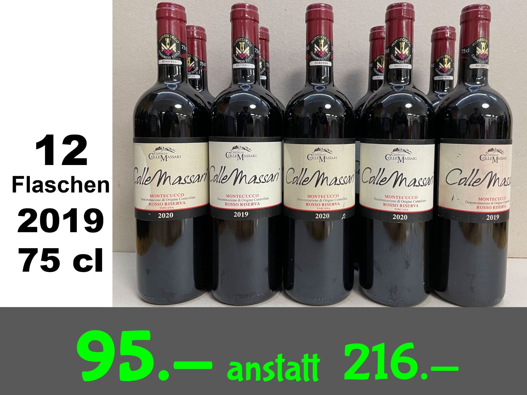 Wein: 12 Flaschen Colle Massari 2019 – Gebraucht aus Zürich von trashtussi