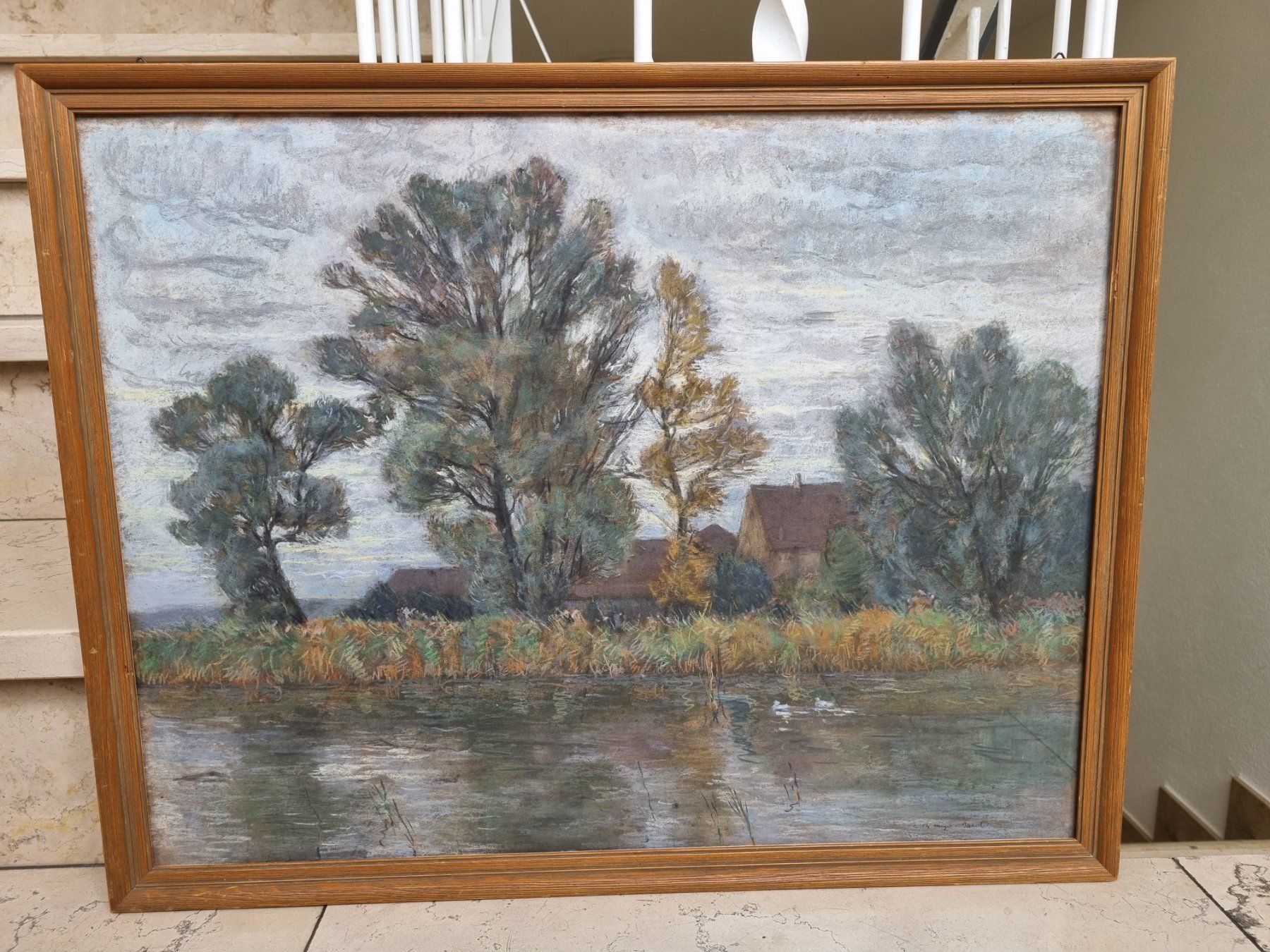 Gemälde: Carl Theodor Meyer: Insel Reichenau Bodensee origin. Gemälde – Gebraucht aus Basel von Roberto002 7
