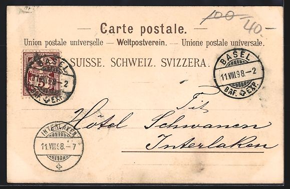 Cartoline postali: Litho Basel, Teilansicht, Münster, Hoff – Usato da Berlin venduto da bartko-reher 1
