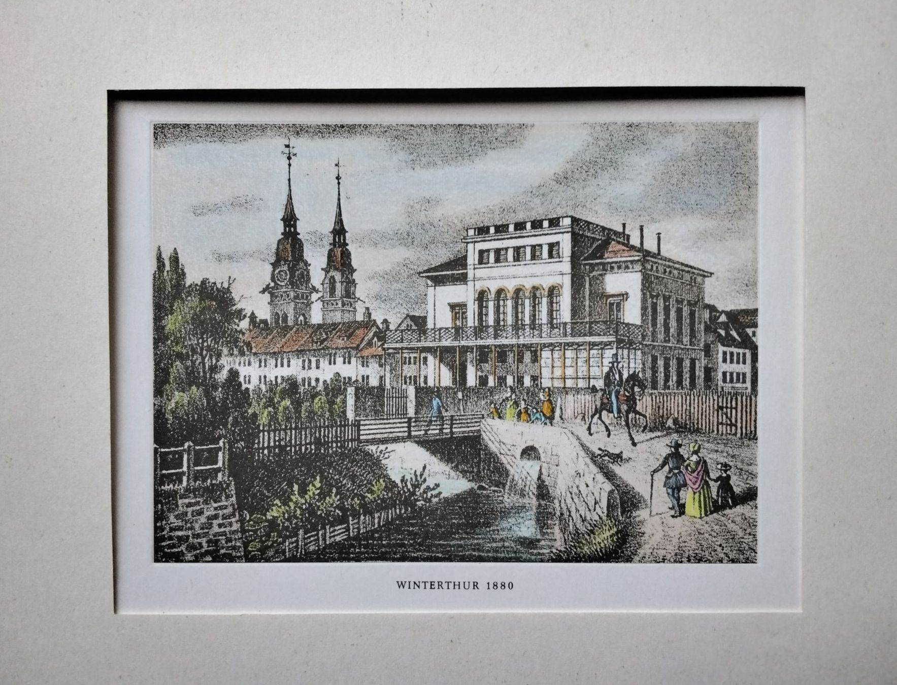 Stiche: Winterthur 1880 Kolorierter Stich oder Lithographie – Gebraucht aus Cavigliano von zamamasa 3