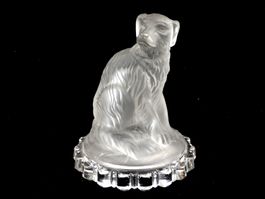 Chien cristal verre pressé Baccarat Hund Pressglas