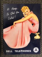 Bell telephone pin up werbung reklame classic