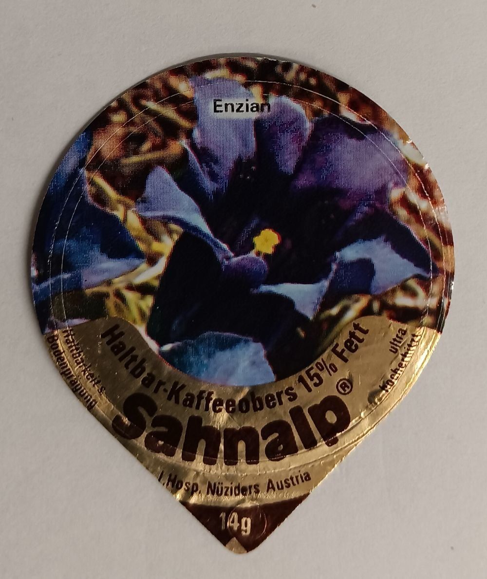Coperchi dei cremini per caffè: Serie 5 Alpenblumen - I - Nr 7 – Usato da Matzingen venduto da zingana