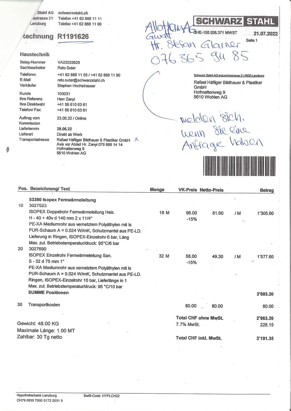 Radiatori: Isopex Fernwärmeleitung – Nuovo e nell'imballaggio originale da Wohlen AG venduto da nadine-rafi 3