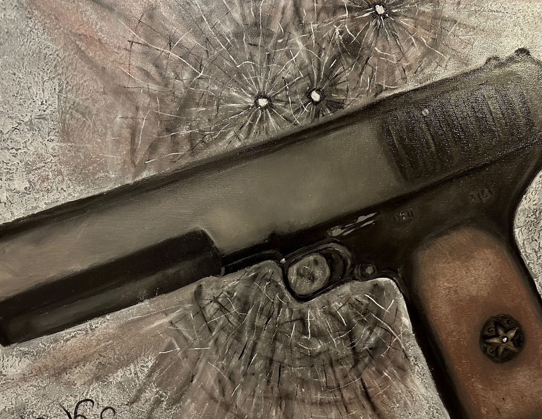 Dipinti: Pistol TT 1933 /Oil Bild Kunst Doks – Nuovo e nell'imballaggio originale da Beromünster venduto da dok_b8mf 4