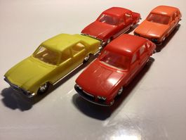 4 Modellautos "OPEL COMMODORE/VW 412“ Stelco Germany RAR!