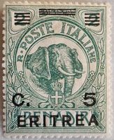 Eritrea 1922 - 5c. auf 2b. Elefant (Sassone 55) - Ungebrauch