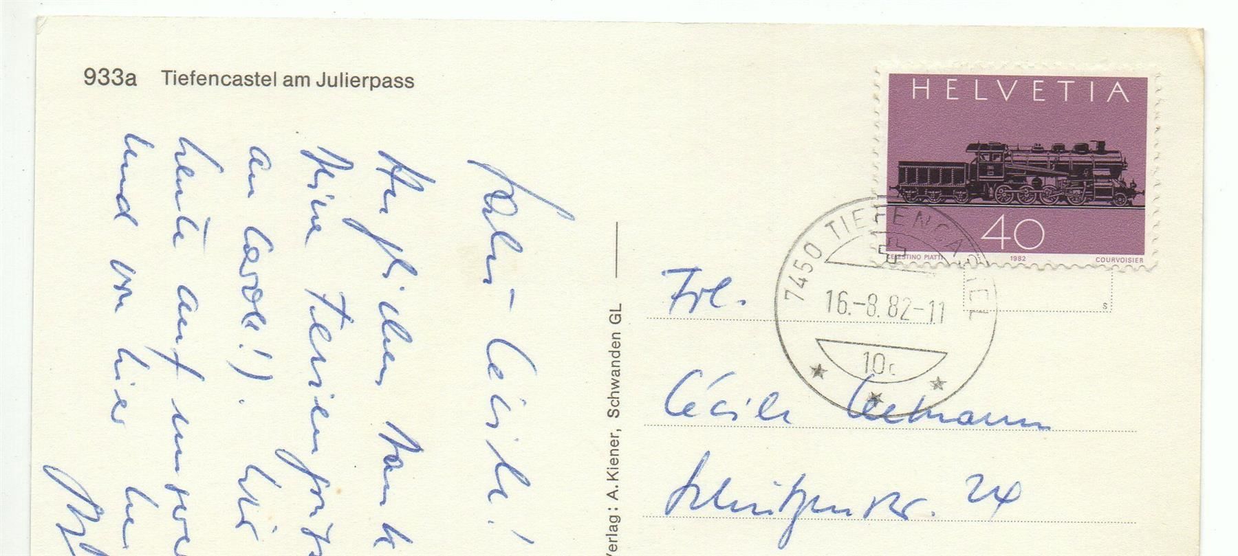 Cartoline postali: TIEFENCASTEL am Julierpass – Usato da Jona venduto da philajona 1