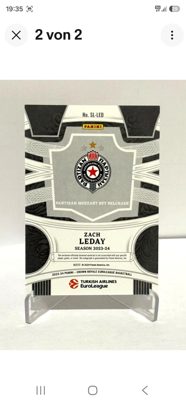 Panini Carte collezionabili: Partizan Belgrad Sammelkarten – Nuovo (secondo la descrizione) da Dietikon venduto da Saka0 1