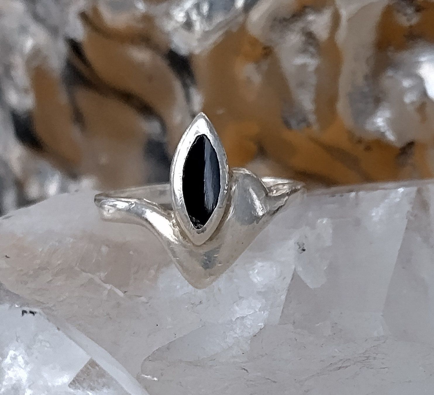Ringe: SILBER RING 925 MIT ONYX – Gebraucht aus Romanshorn von BoutiqueA 5