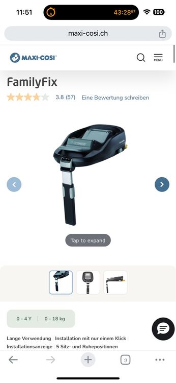 Maxi-Cosi Pearl Kindersitz 9-18kg und FamilyFix Isofix 2
