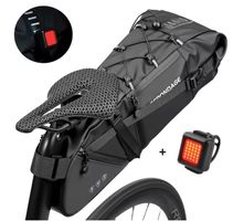 Wasserdichte Fahrradsatteltasche 15L + Licht