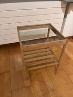 Nachttisch Holz mit Glasplatte guter Zustand