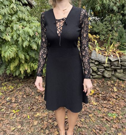 Guess-chic Abito da sera-maniche in pizzo-tgS/M-Autunno 👌